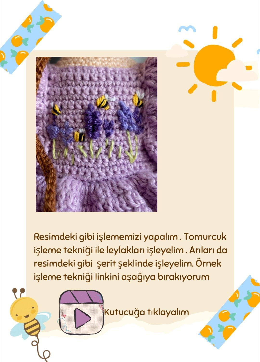 Hướng dẫn chi tiết móc búp bê Amigurumi mặc váy tím