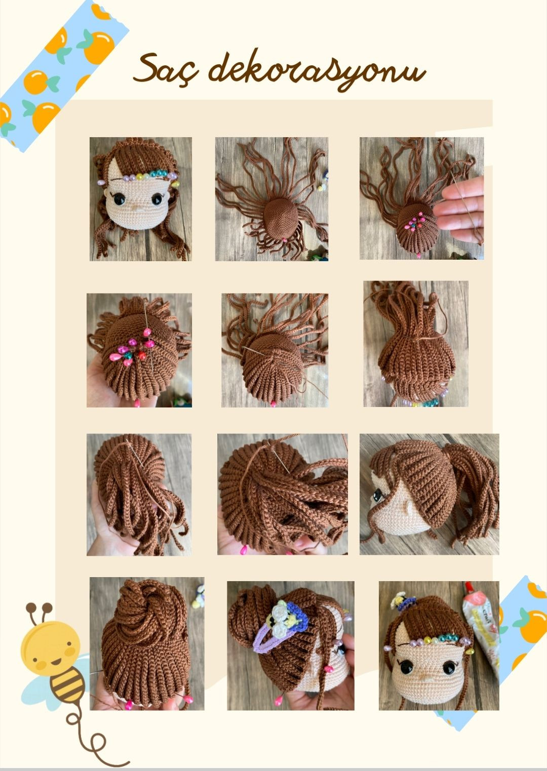 Hướng dẫn chi tiết móc búp bê Amigurumi mặc váy tím