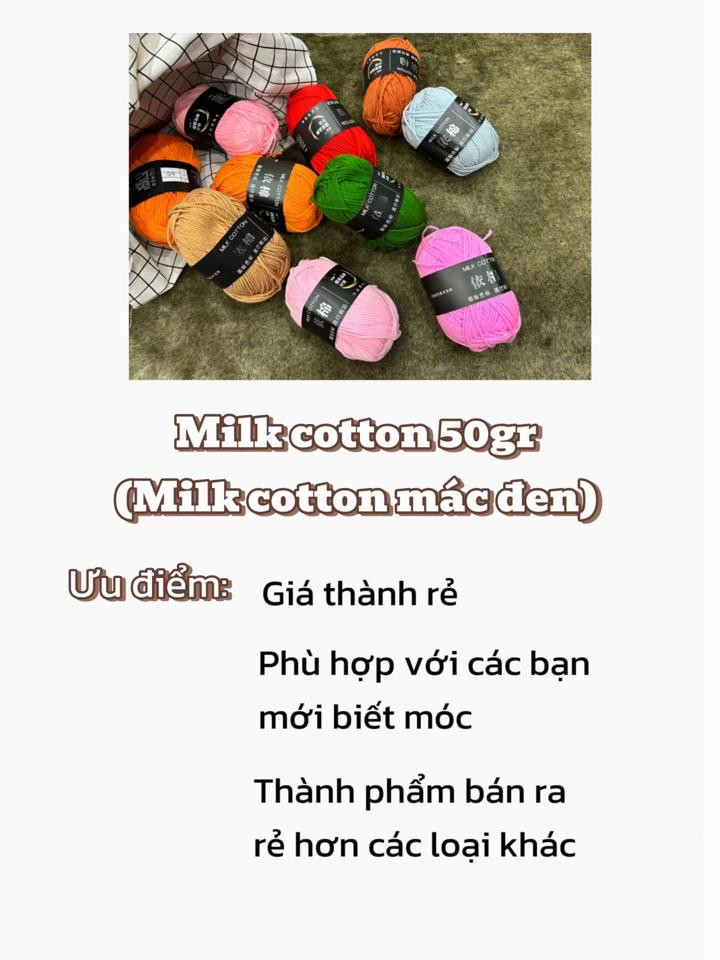Hướng dẫn chọn mua len Milk Cotton 50gr và 125gr