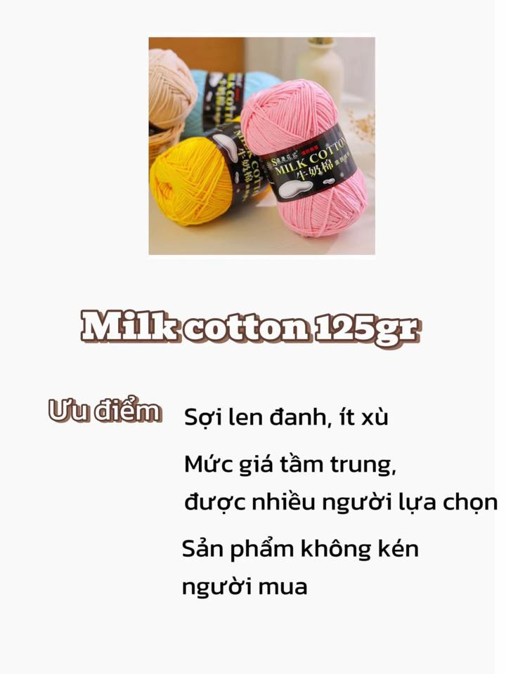 Hướng dẫn chọn mua len Milk Cotton 50gr và 125gr