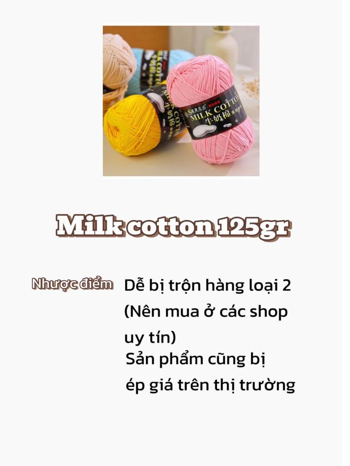 Hướng dẫn chọn mua len Milk Cotton 50gr và 125gr