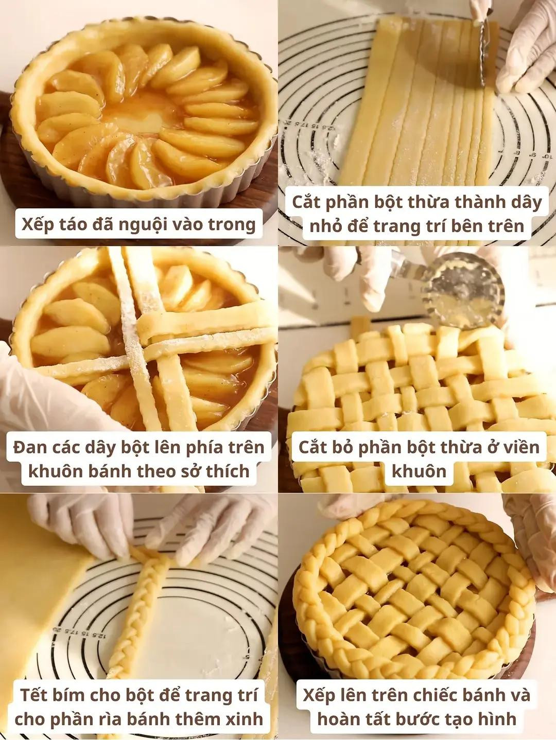 Hướng dẫn làm bánh Apple Pie từ A đến Z với nhân táo thơm ngon và lớp vỏ bện lưới đẹp mắt