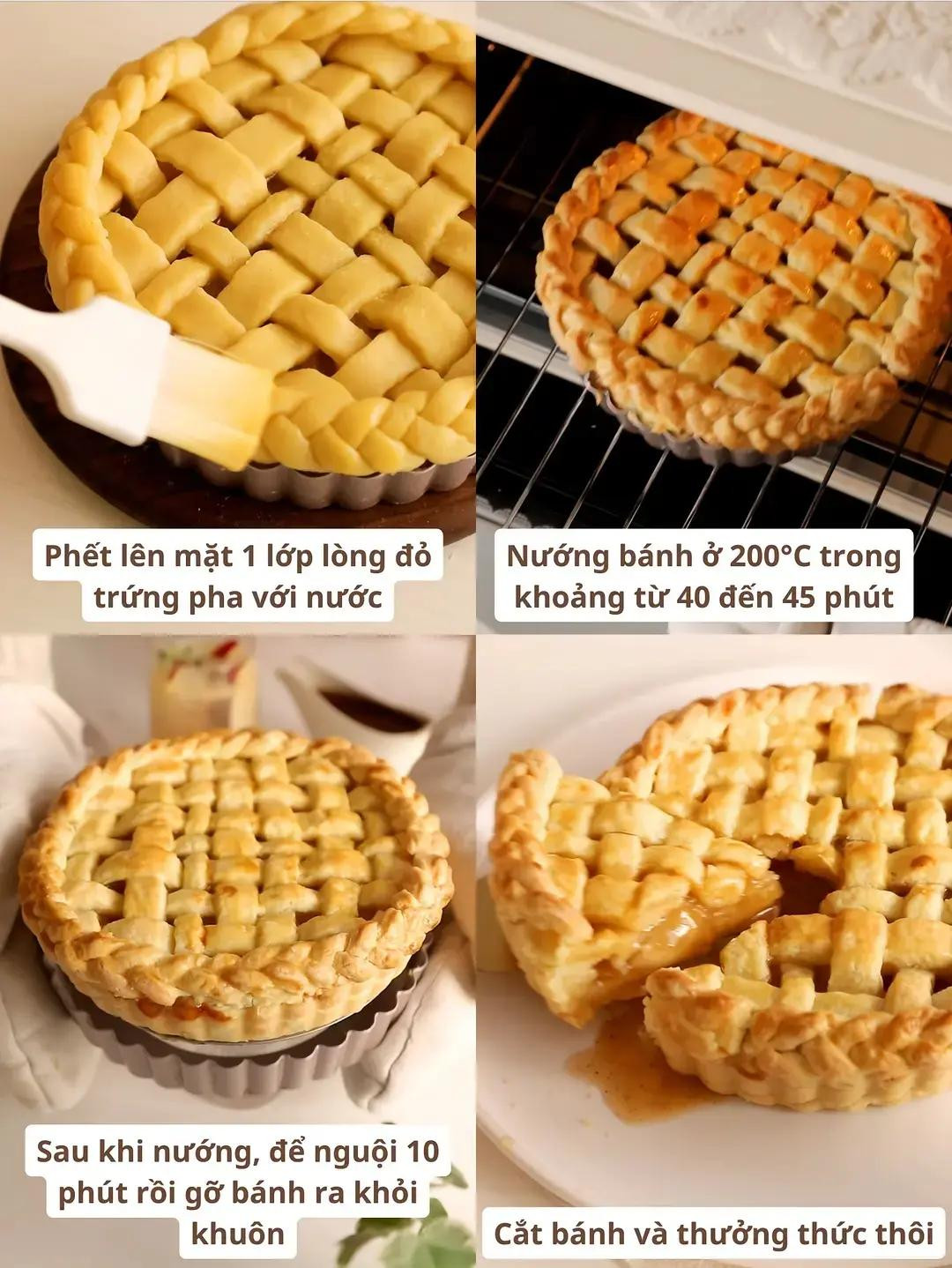 Hướng dẫn làm bánh Apple Pie từ A đến Z với nhân táo thơm ngon và lớp vỏ bện lưới đẹp mắt