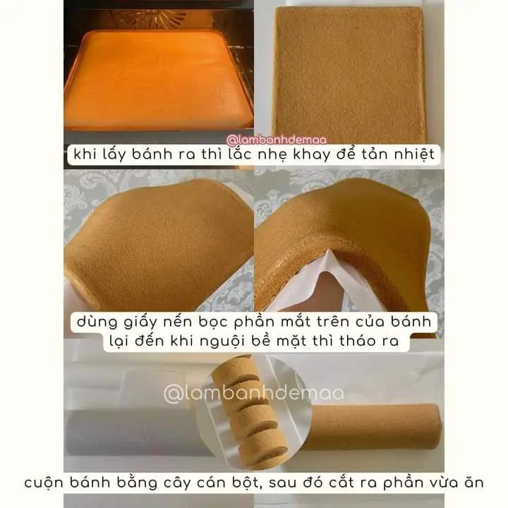 Hướng dẫn làm bánh bông lan cuộn cà phê (Coffee Roll Cake) với các bước chi tiết
