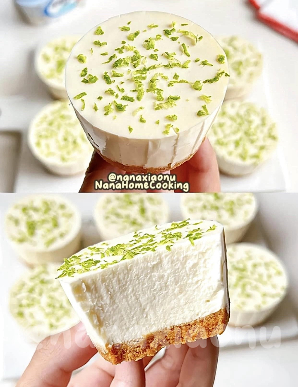 Hướng dẫn làm Bánh Cheesecake Chanh không cần lò nướng, topping vò chanh bào xanh mướt