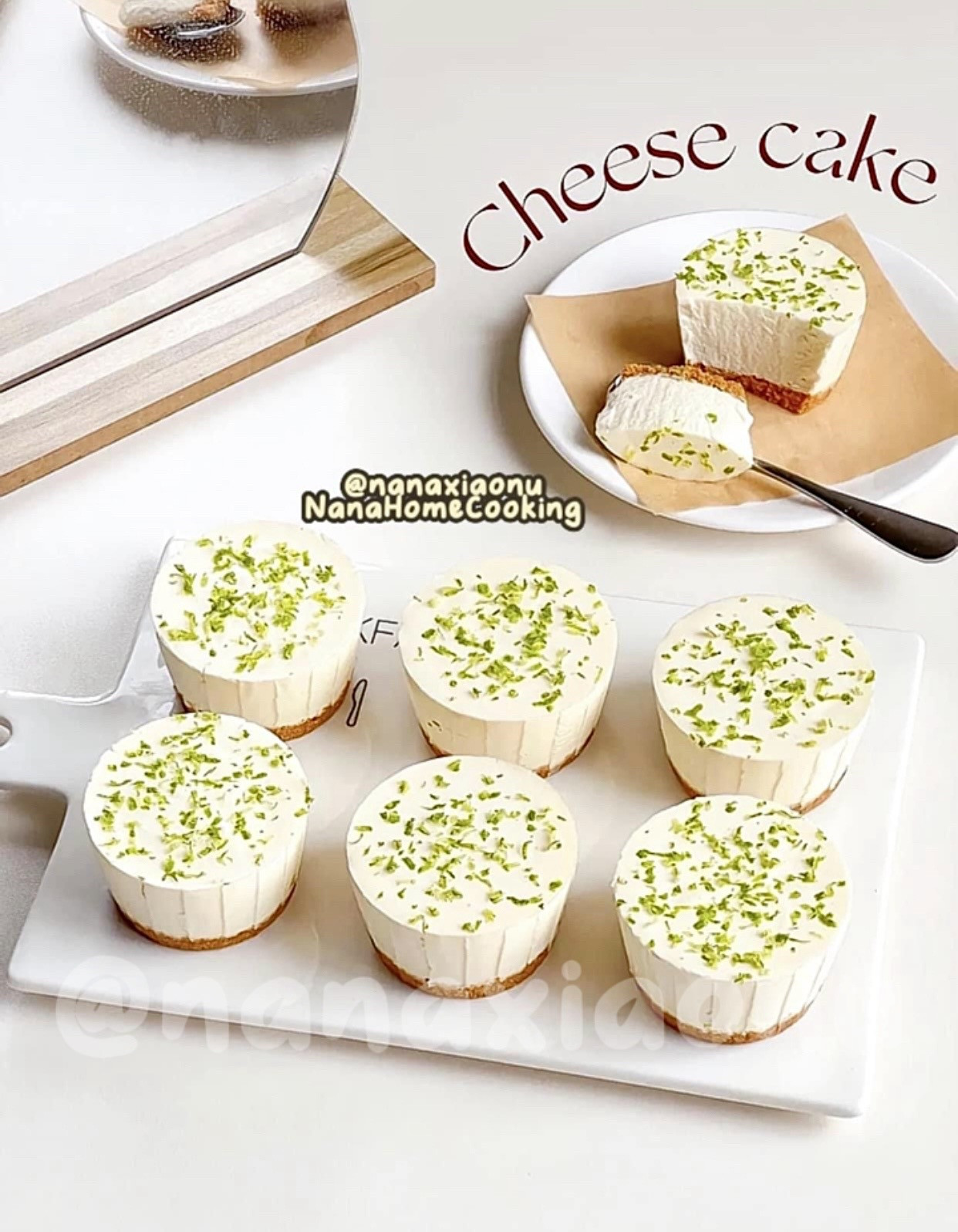 Hướng dẫn làm Bánh Cheesecake Chanh không cần lò nướng, topping vò chanh bào xanh mướt