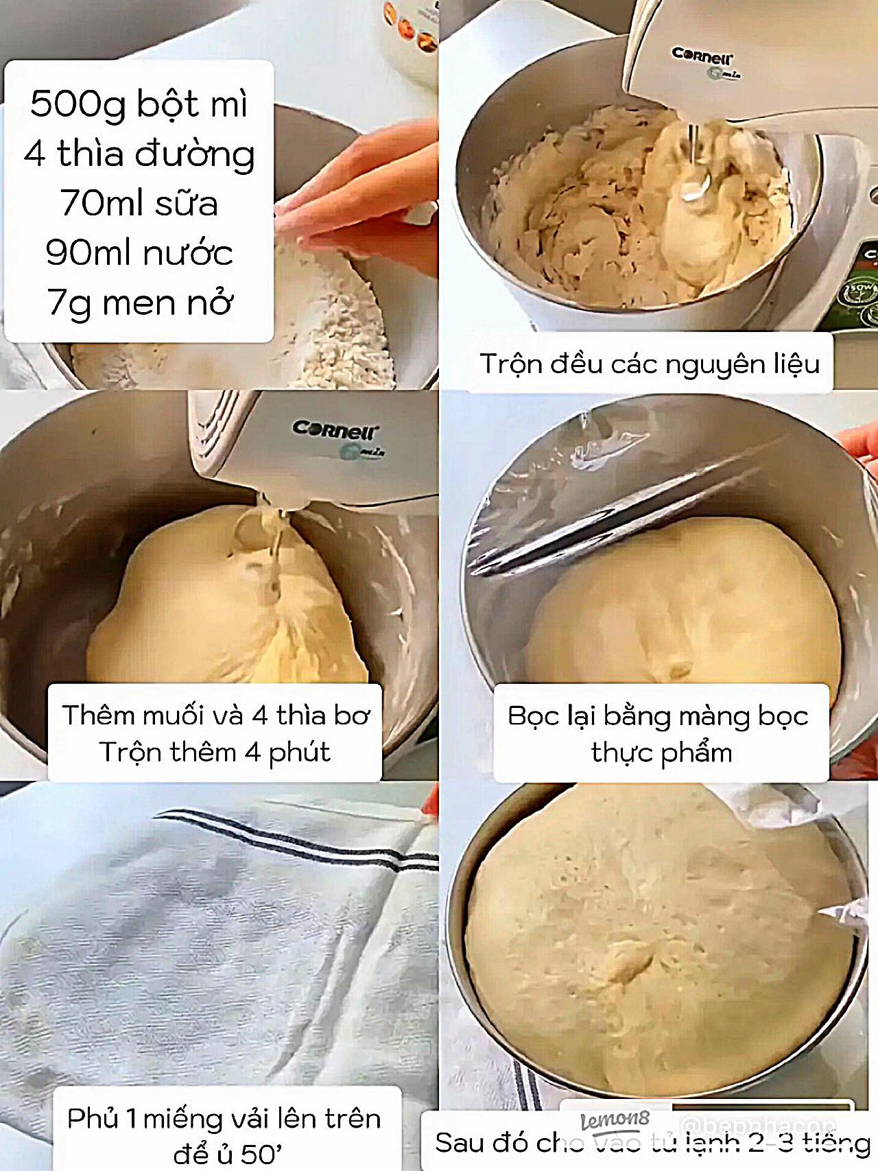 Hướng dẫn làm bánh Cromboloni nhân kem matcha và chocolate