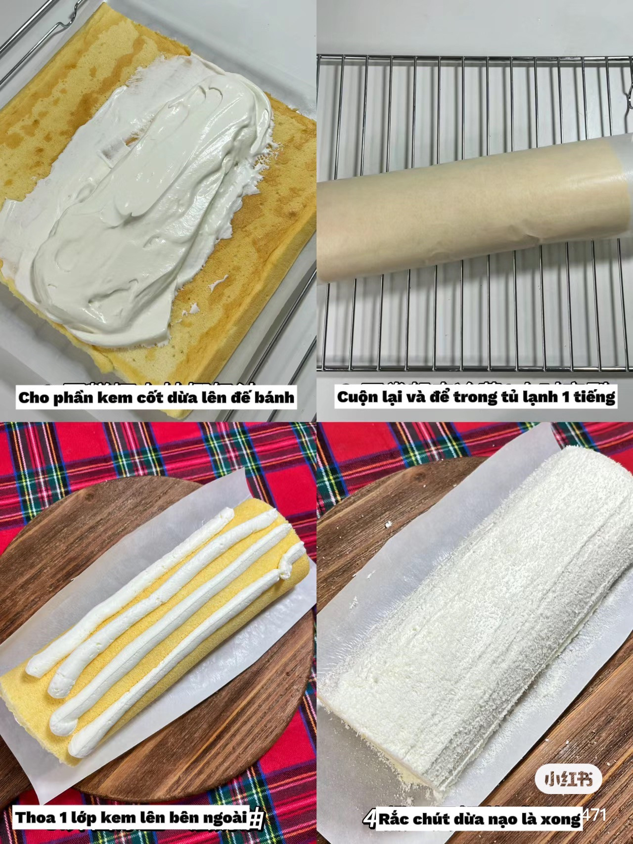 Hướng dẫn làm bánh cuộn kem dừa (Coconut Roll Cake) siêu ngon, không béo
