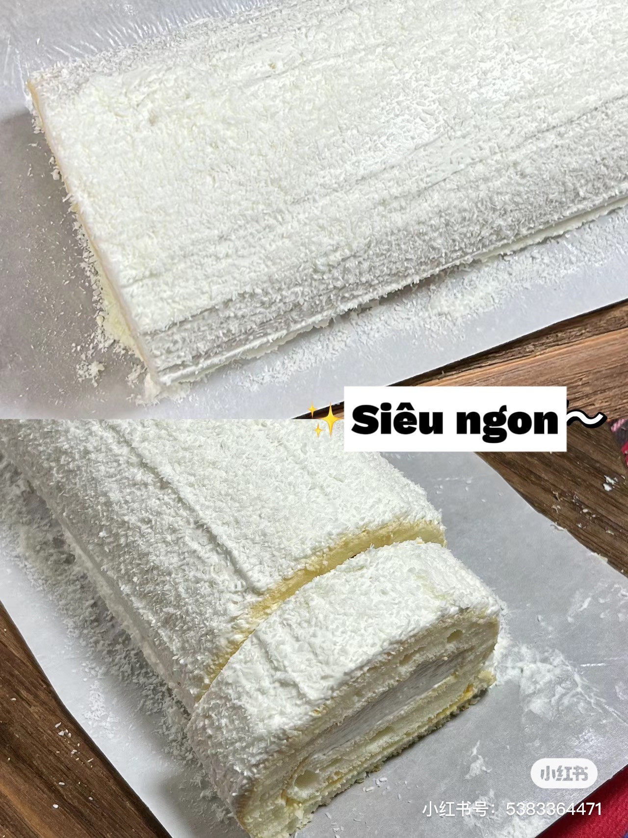 Hướng dẫn làm bánh cuộn kem dừa (Coconut Roll Cake) siêu ngon, không béo