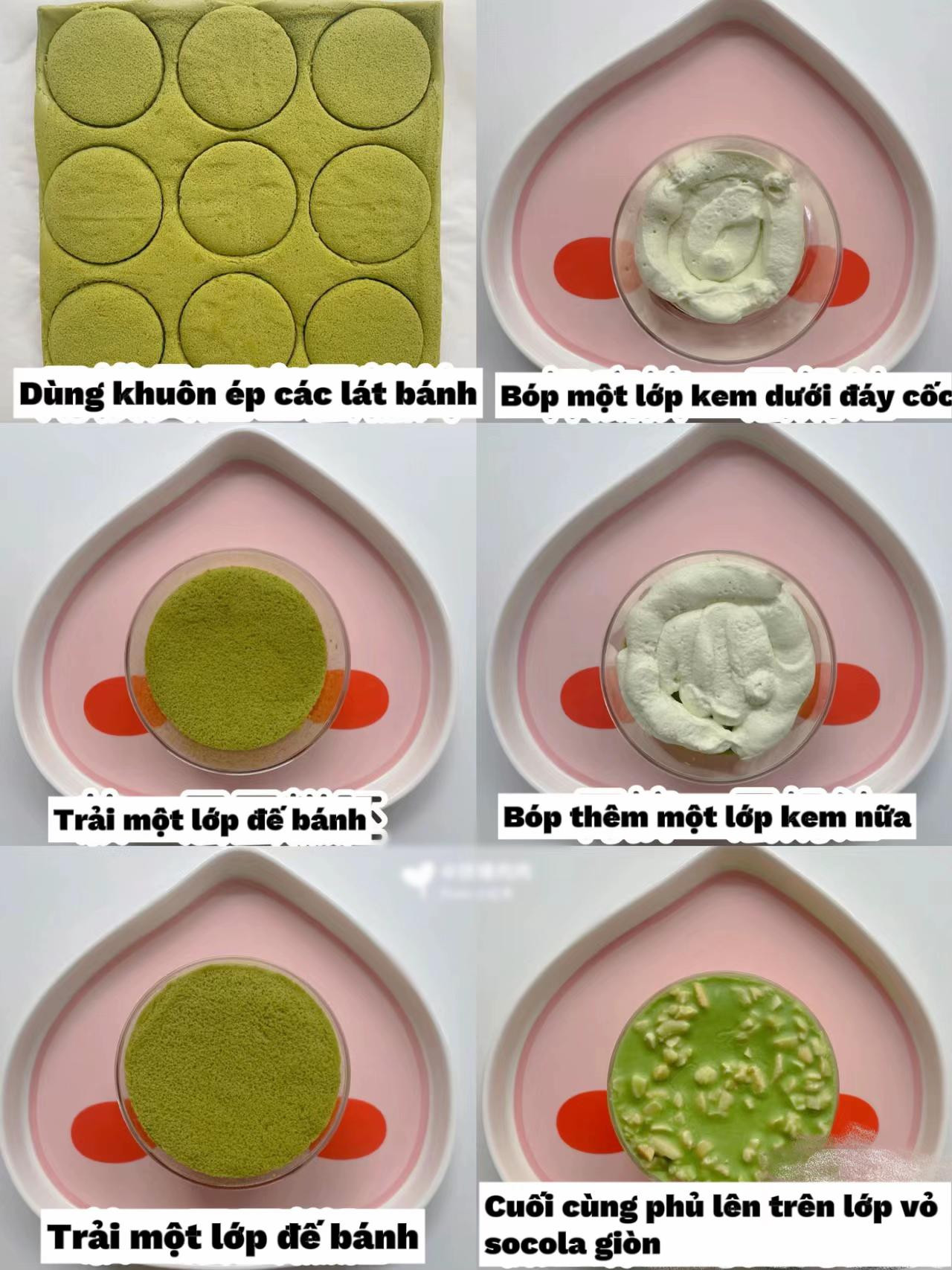 Hướng dẫn làm bánh hộp Matcha với lớp kem béo ngậy và vỏ socola giòn