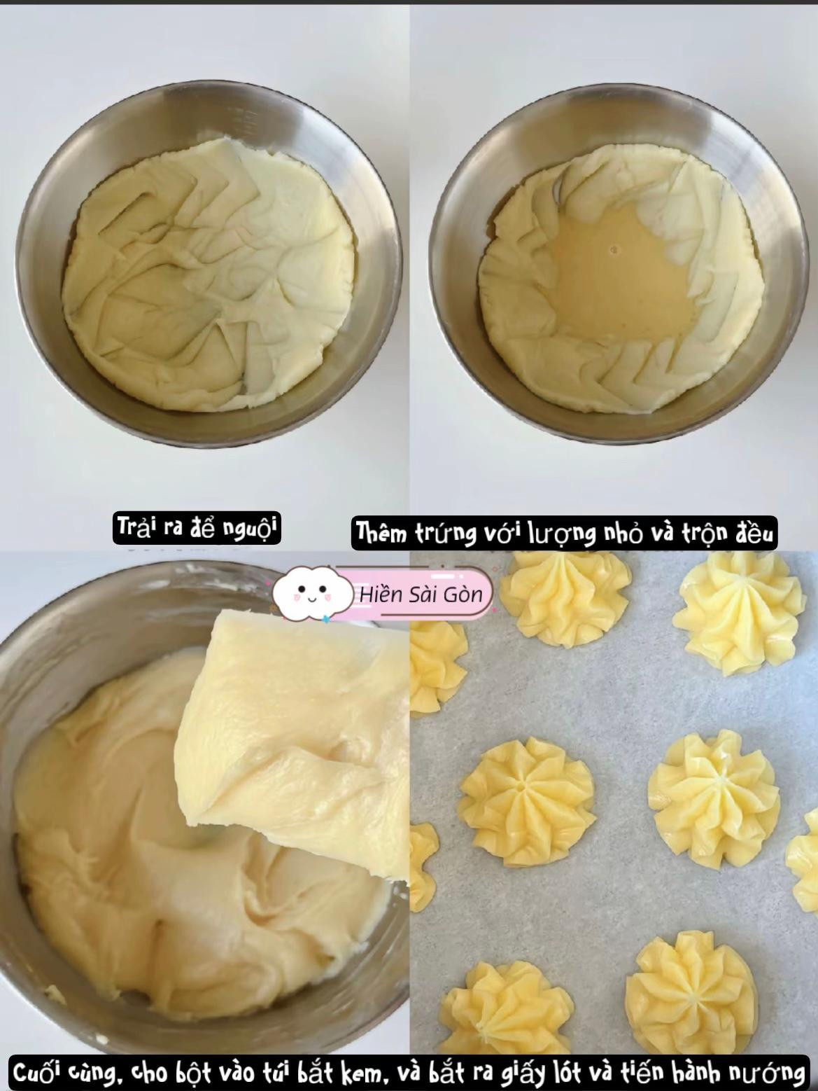 Hướng dẫn làm bánh kem bông lan nướng giòn nhân kem béo ngậy cùng Hiền Sài Gòn