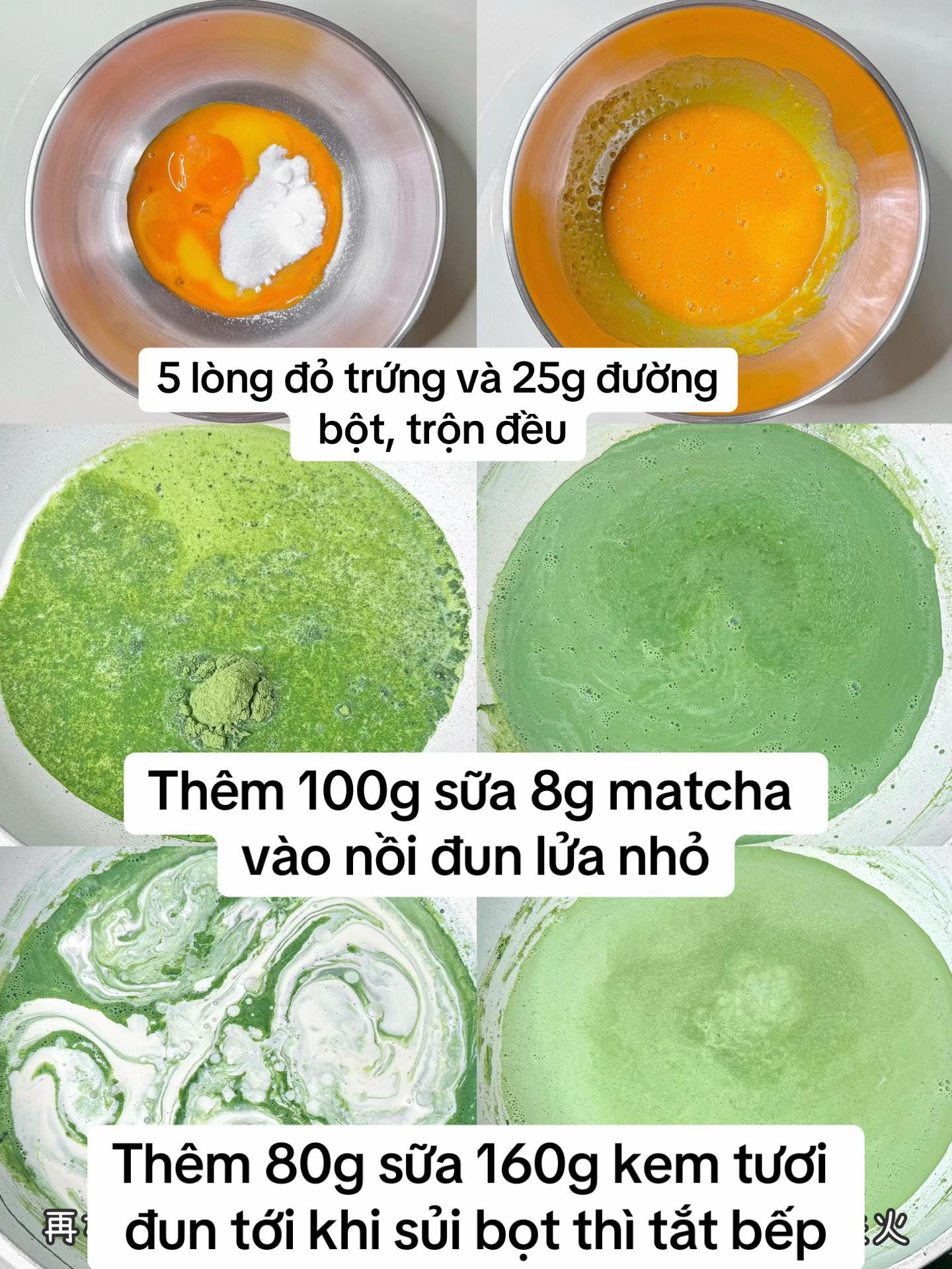Hướng dẫn làm bánh Matcha Tart xanh mát, kết cấu mềm mịn hấp dẫn