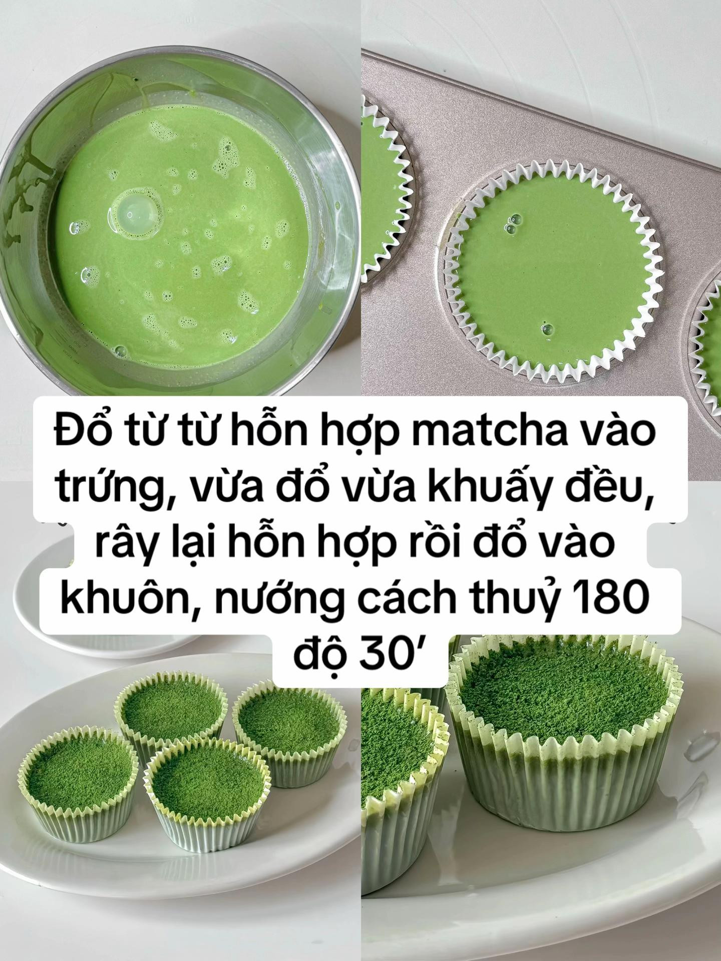 Hướng dẫn làm bánh Matcha Tart xanh mát, kết cấu mềm mịn hấp dẫn