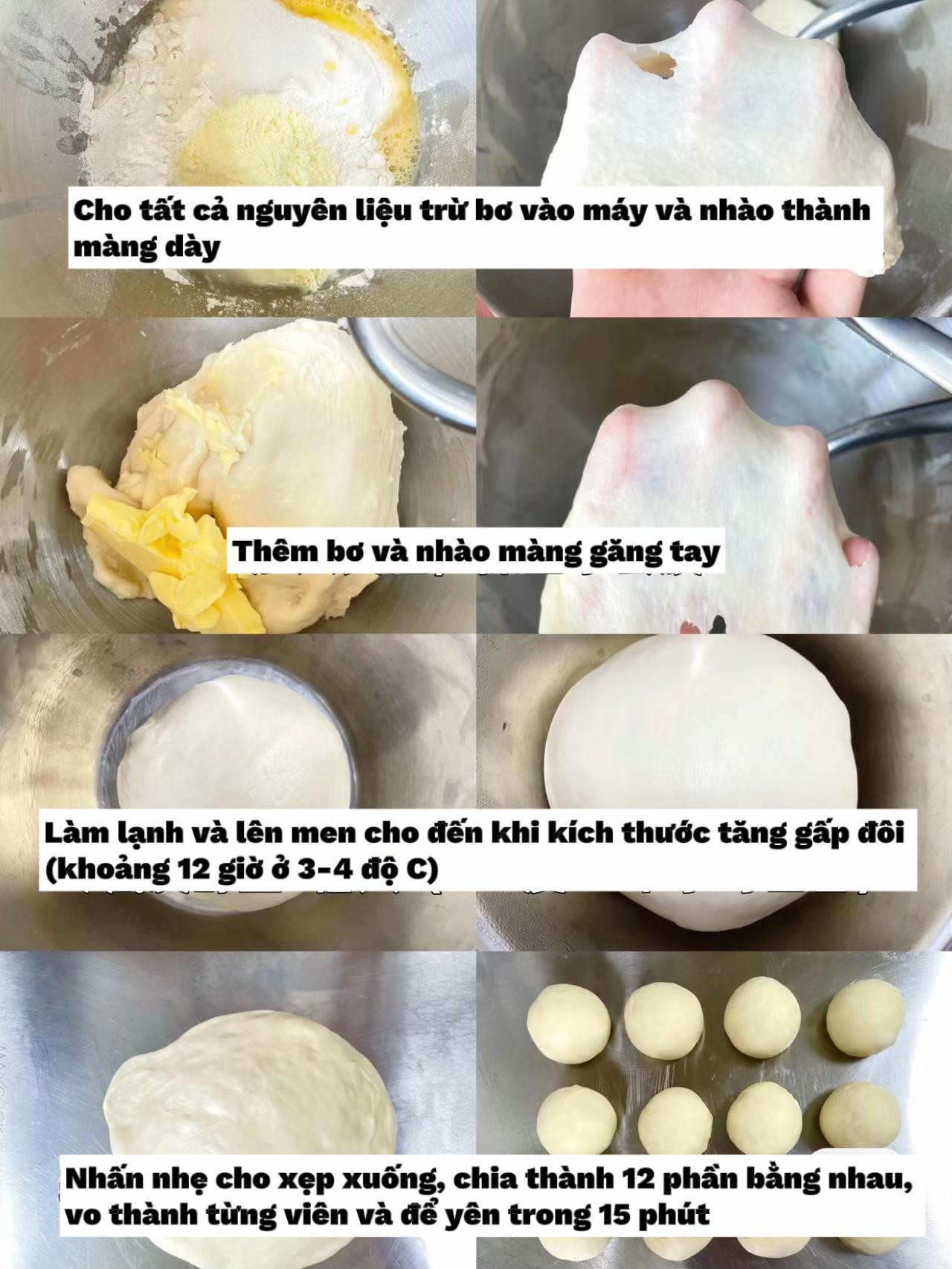 Hướng dẫn làm bánh mì nhân kem phô mai vàng óng, vỏ giòn tan, nhân béo ngậy