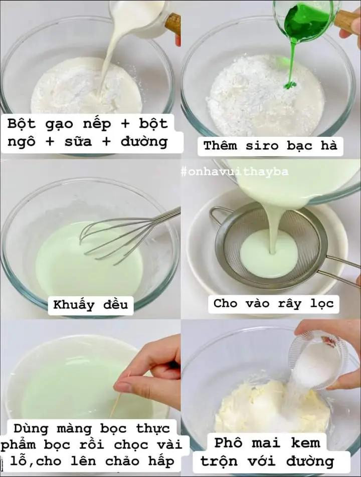 Hướng dẫn làm bánh mochi dưa lưới màu xanh lá, nhân kem phô mai và hạt dưa giòn tan