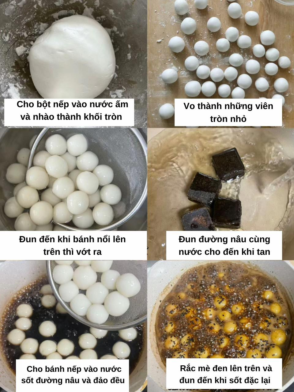 Hướng dẫn làm bánh nếp đường nâu mận dẻo thơm, rắc mè đen