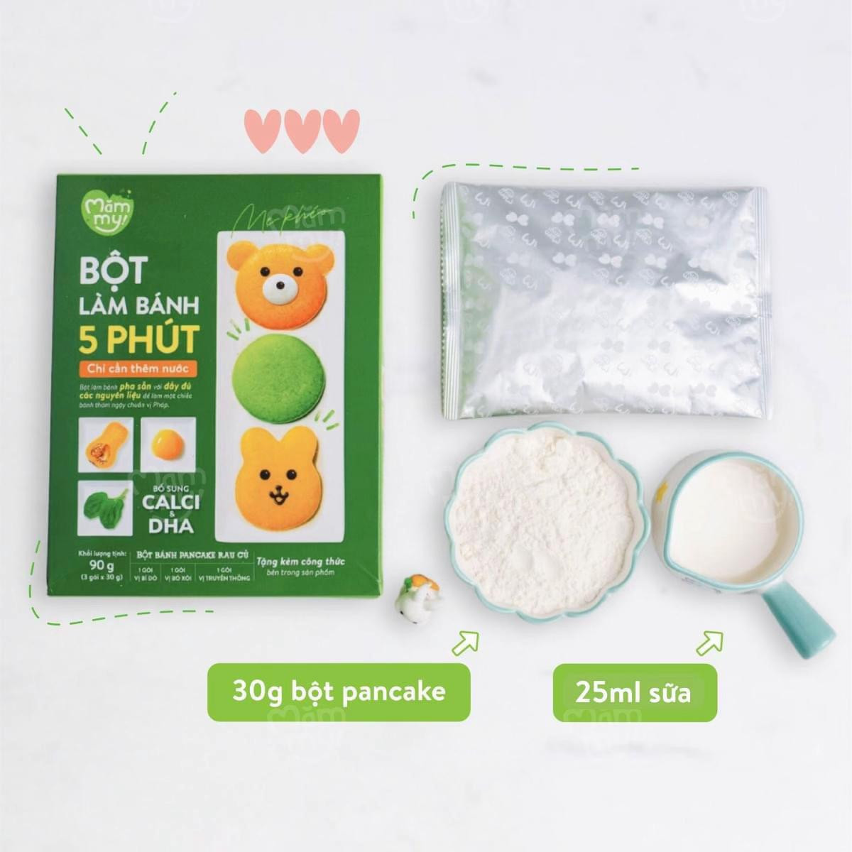 Hướng dẫn làm bánh pancake hình gấu dễ thương, bổ sung DHA và Canxi cho bé