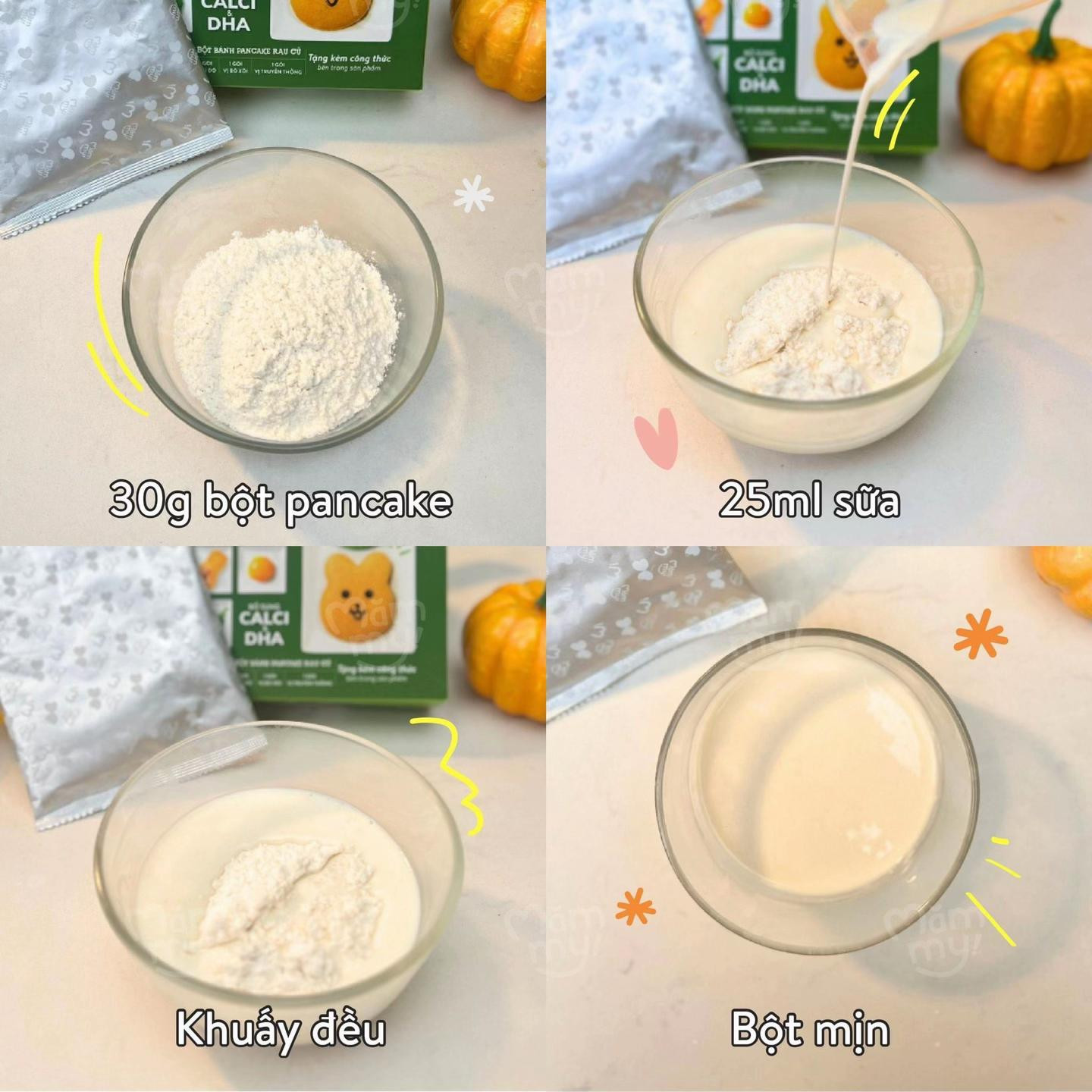 Hướng dẫn làm bánh pancake hình gấu dễ thương, bổ sung DHA và Canxi cho bé