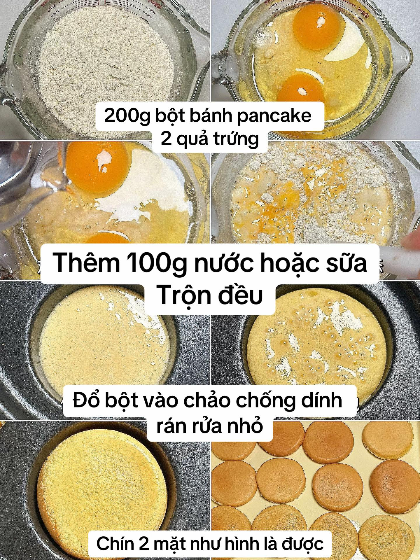 Hướng dẫn làm bánh Pancake kẹp mochi hình mèo dễ thương nhân khoai môn