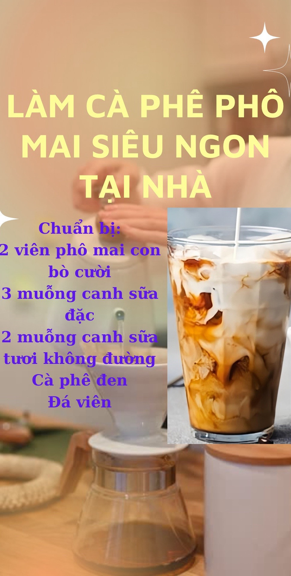 Hướng dẫn làm cà phê phô mai con bò cười siêu ngon tại nhà