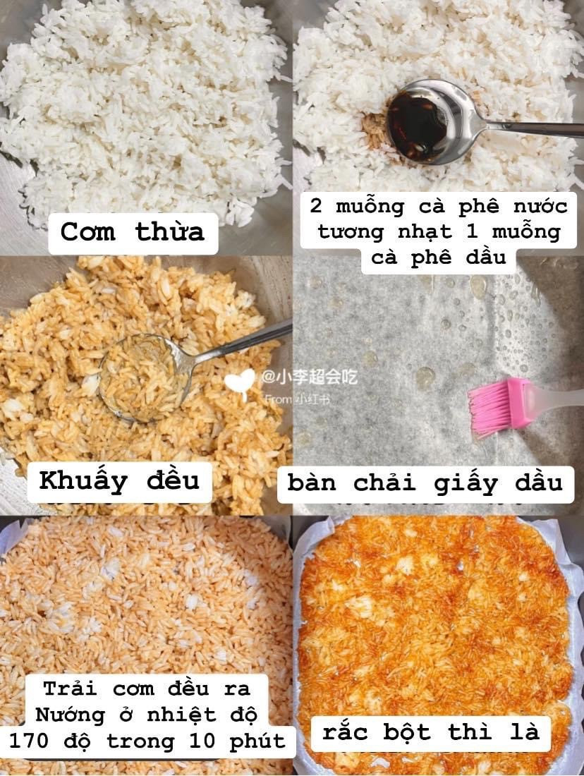 Hướng dẫn làm cơm cháy cà phê từ cơm thừa, nướng giòn tan thơm ngon