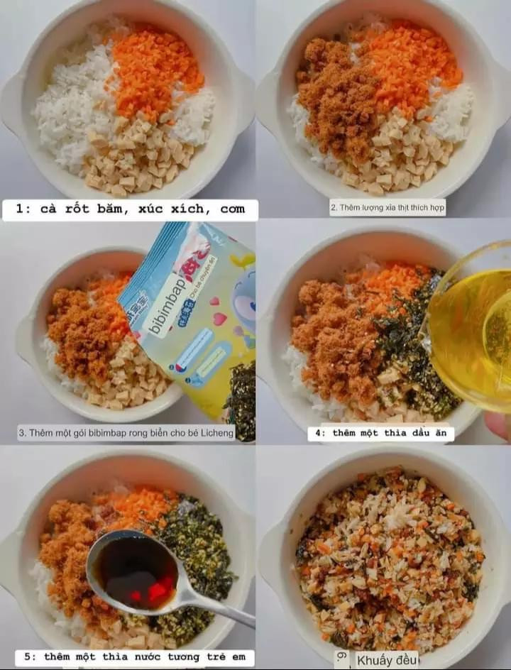 Hướng dẫn làm cơm viên phô mai sốt cà chua và salad cho bé