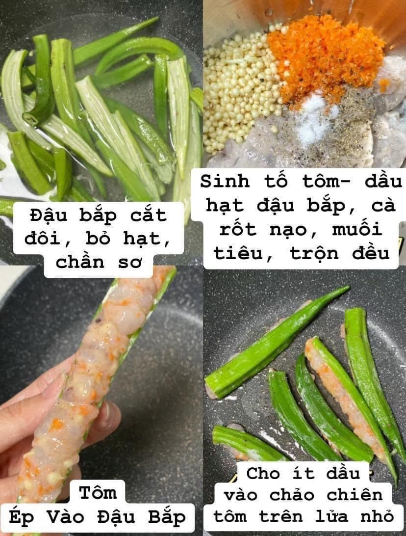 Hướng dẫn làm đậu bắp nhồi tôm chiên giòn, món ăn vặt ngon miệng