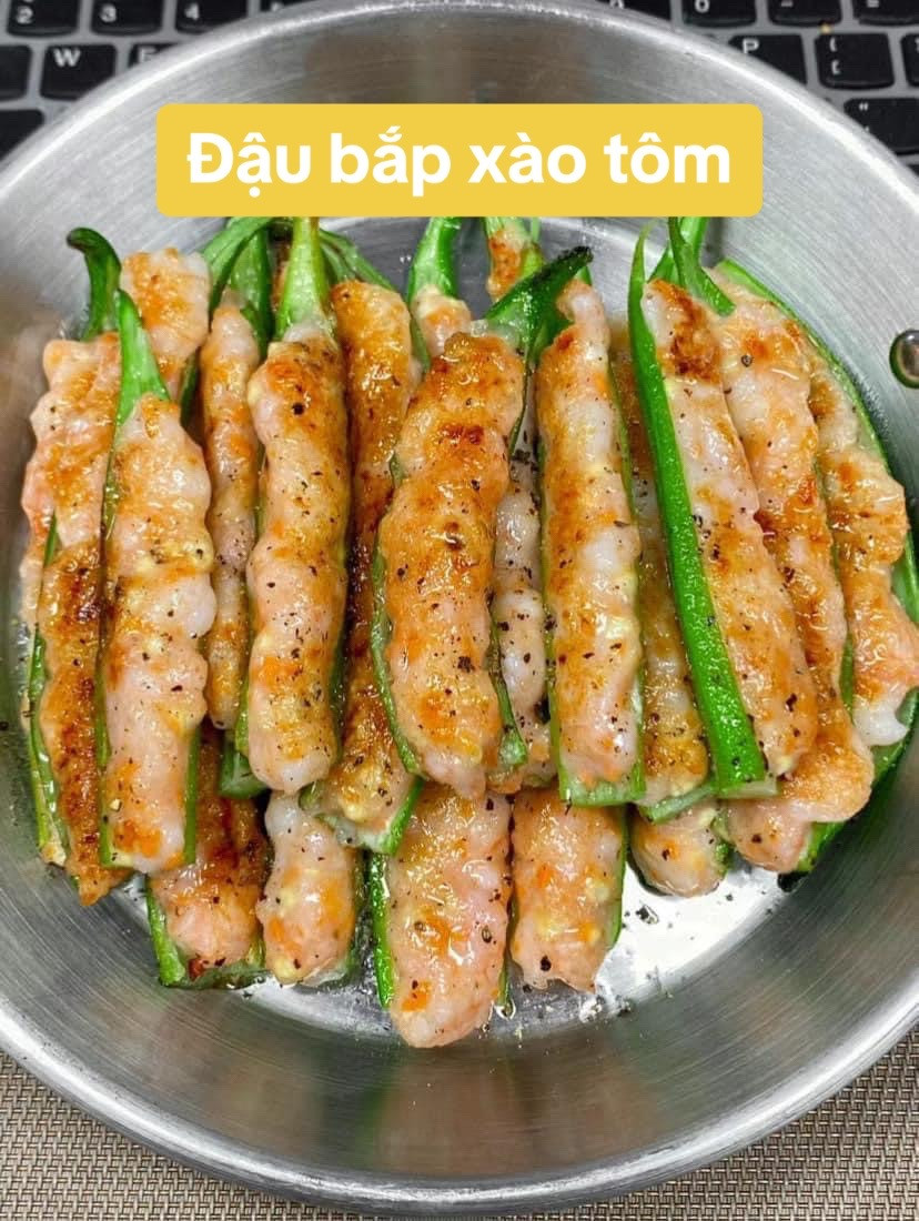 Hướng dẫn làm đậu bắp nhồi tôm chiên giòn, món ăn vặt ngon miệng