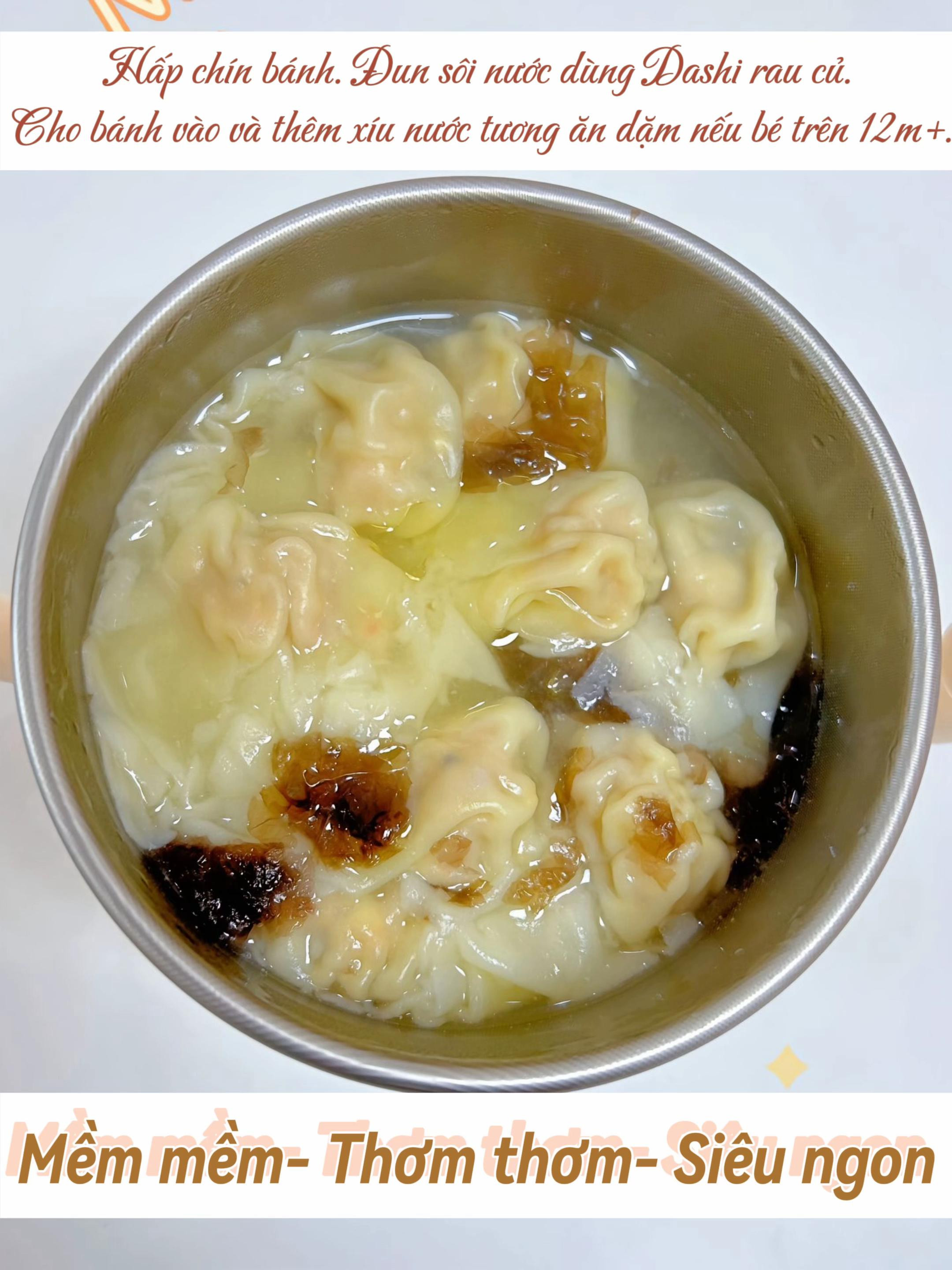Hướng dẫn làm hoành thánh thịt heo nấm đông cô, cà rốt cho bé ăn dặm từ 8 tháng tuổi