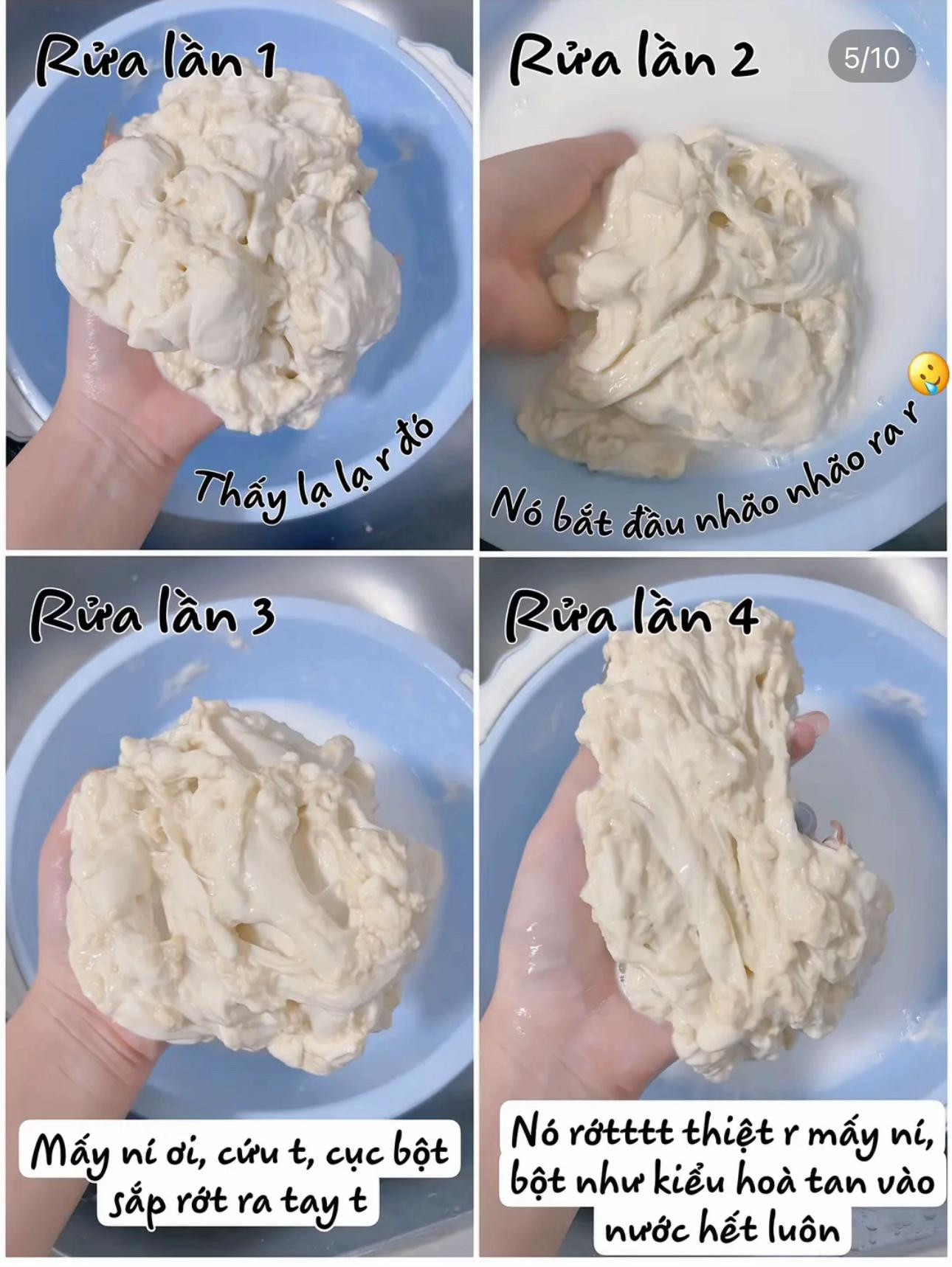 Hướng dẫn làm mì căn dai ngon từ bột mì đa dụng, cách nhào và rửa bột chuẩn vị