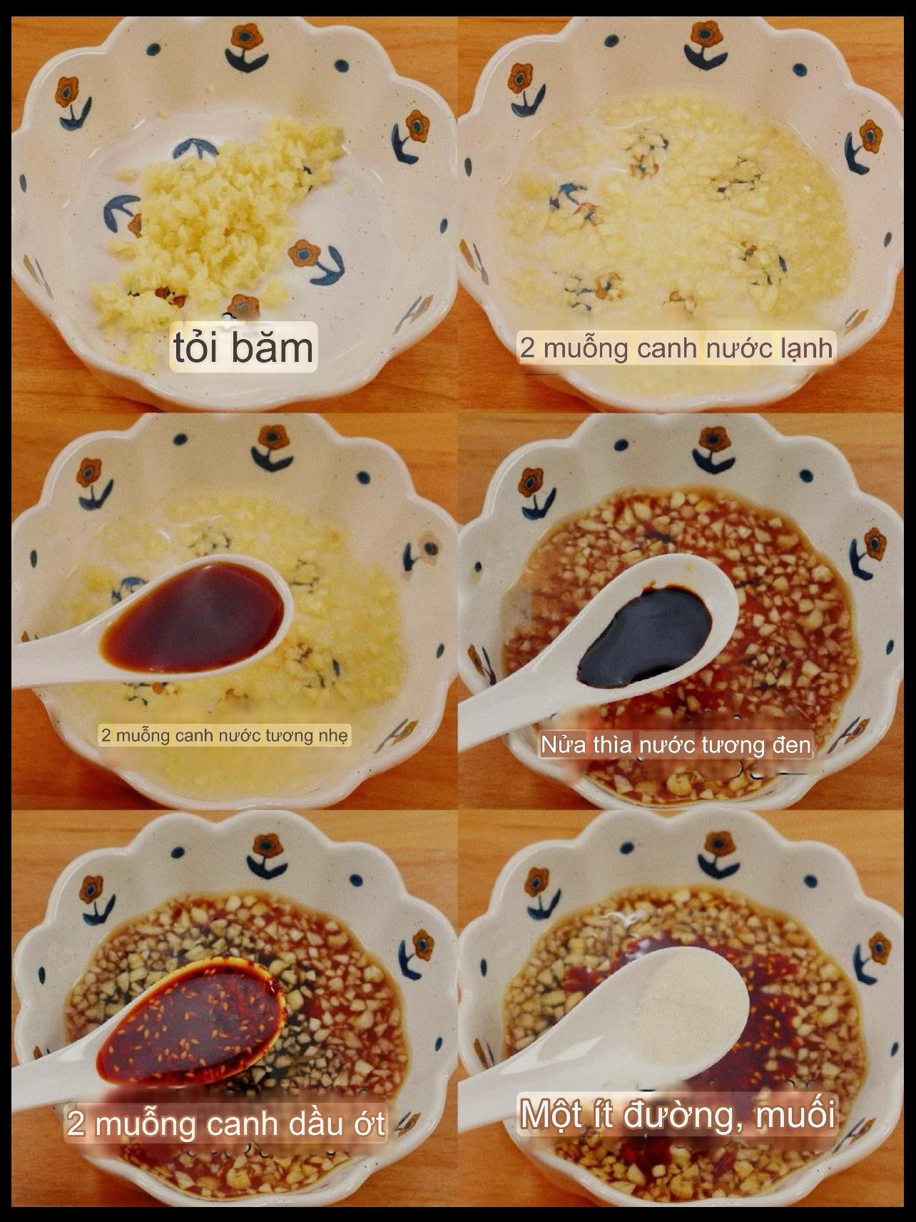 Hướng dẫn làm mì trộn sốt tahini cay với tỏi băm, dầu ớt và dưa muối chua giòn