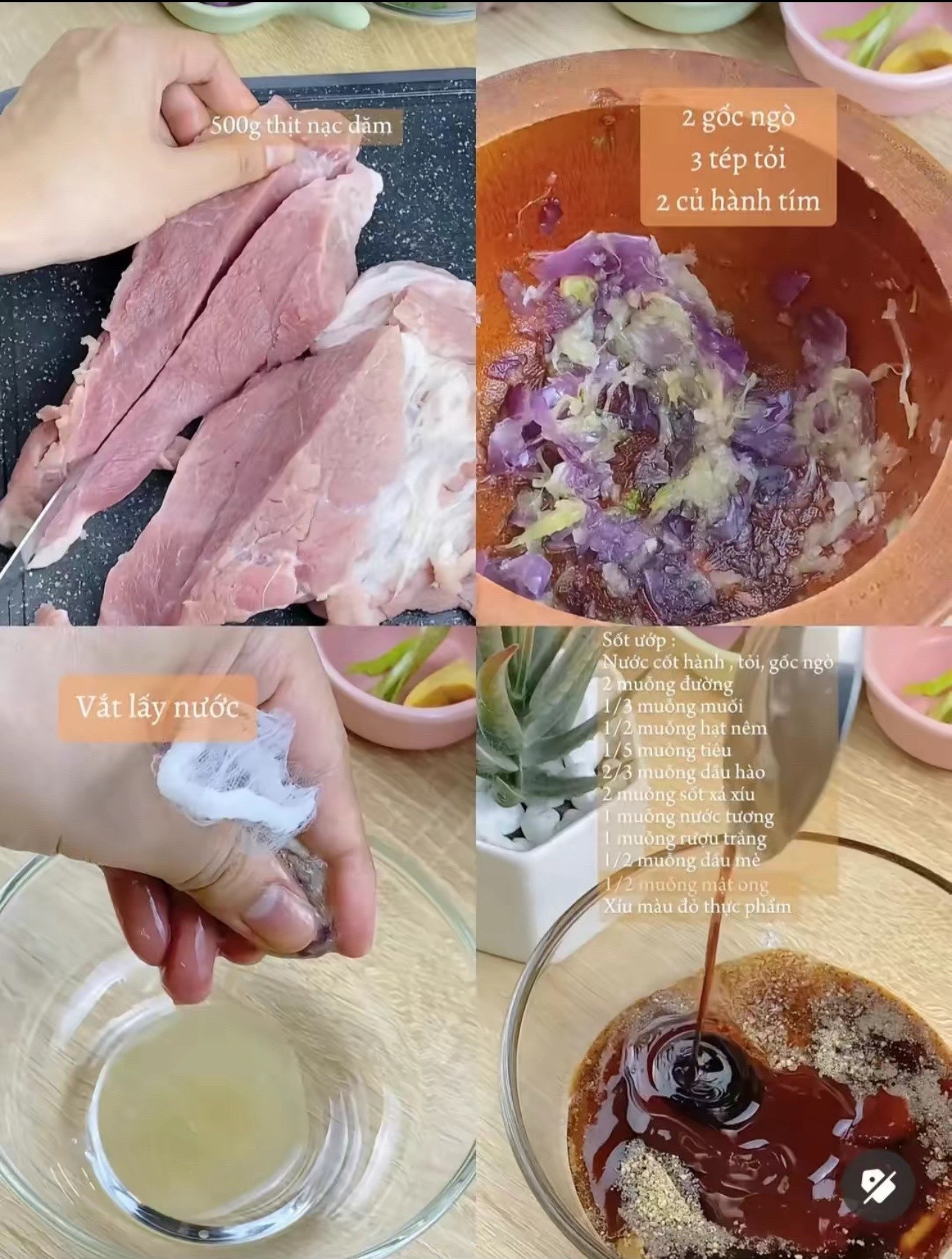 Hướng dẫn làm món cơm xá xíu thịt heo đậm đà, nước sốt màu đỏ đẹp mắt