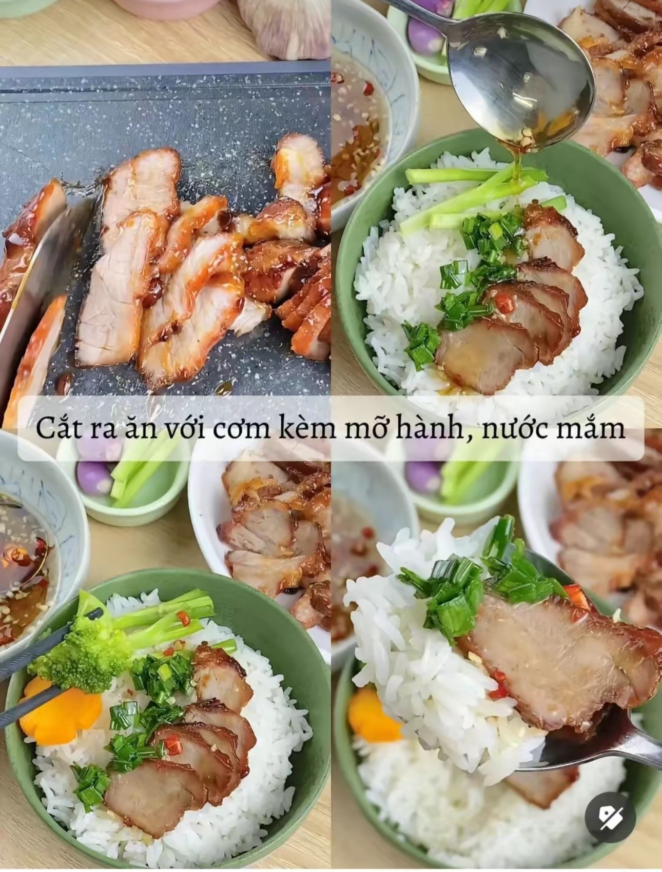 Hướng dẫn làm món cơm xá xíu thịt heo đậm đà, nước sốt màu đỏ đẹp mắt