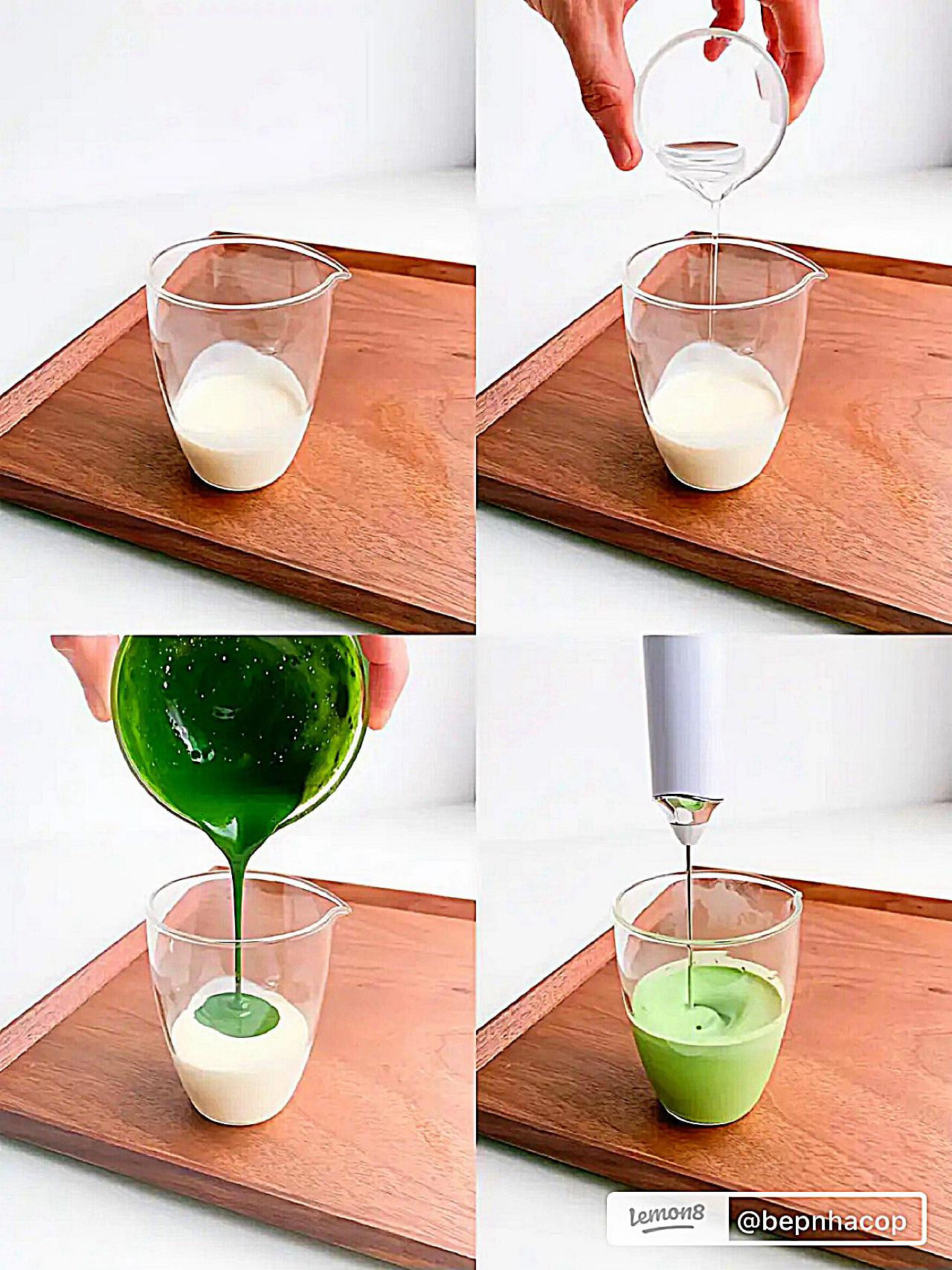 Hướng dẫn làm nước dừa matcha latte, món đồ uống xanh tươi mát, healthy và đang trend