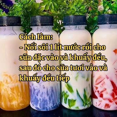Hướng dẫn làm sữa chua uống mix thạch trái cây siêu ngon tại nhà