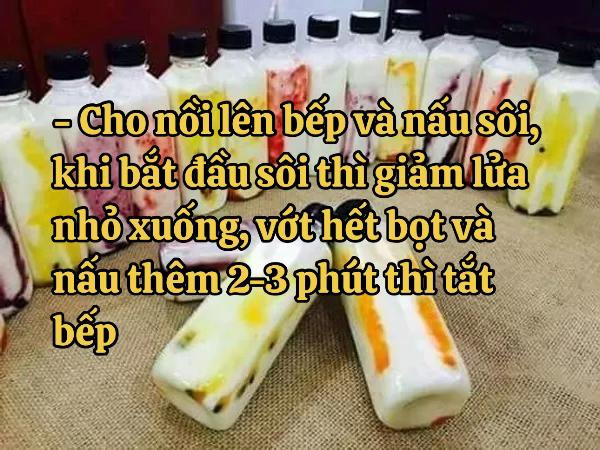 Hướng dẫn làm sữa chua uống mix thạch trái cây siêu ngon tại nhà