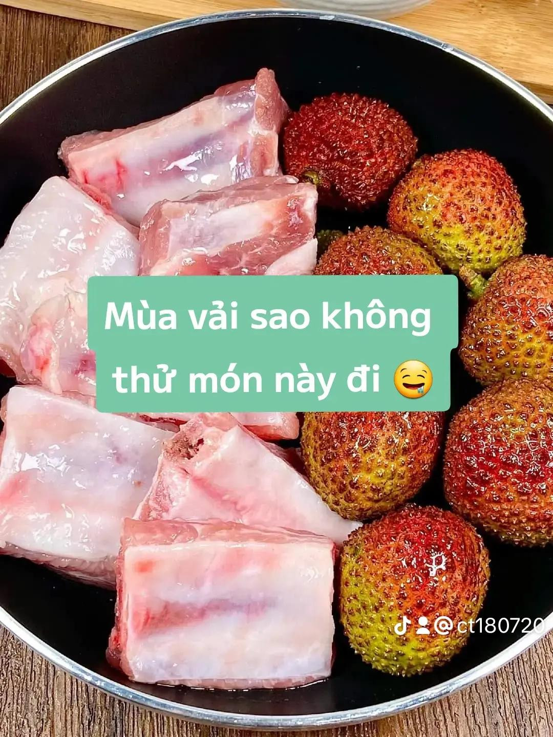 Hướng dẫn làm sườn non rim vải thiều ngọt ngào, mềm ngon