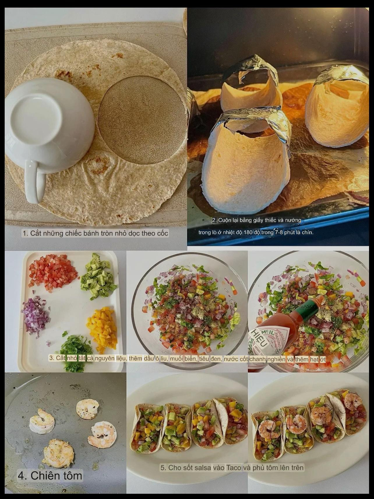 Hướng dẫn làm Taco tôm tươi với sốt salsa trái cây nhiệt đới và bơ béo ngậy