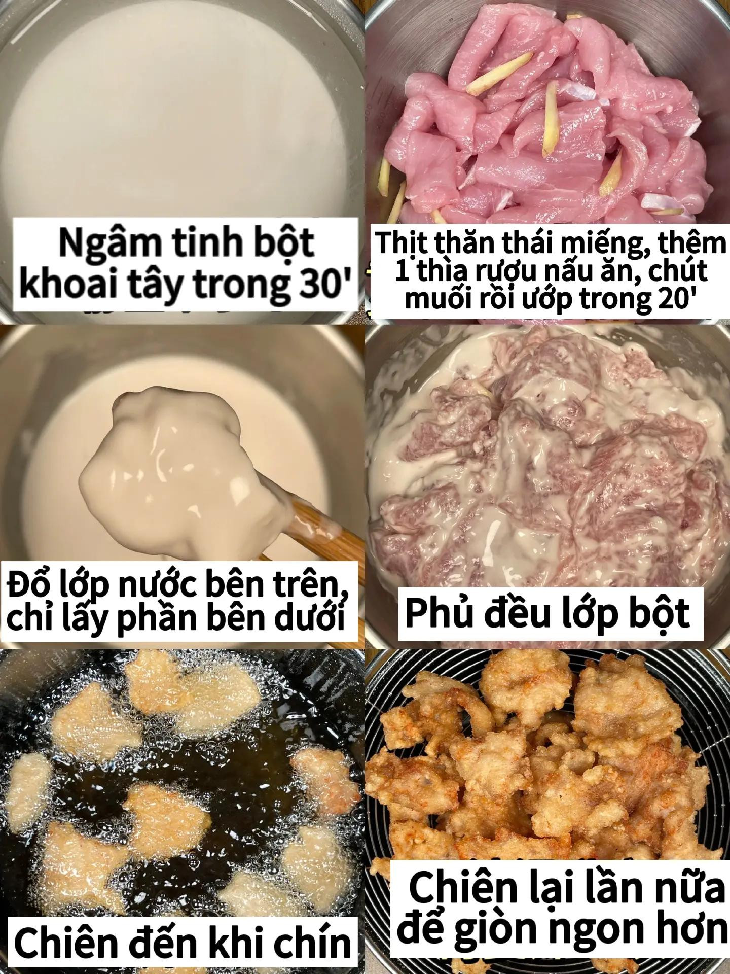 Hướng dẫn làm thịt thăn sốt chua ngọt giòn rụm, công thức chi tiết từng bước từ ướp thịt đến tẩm bột và chiên