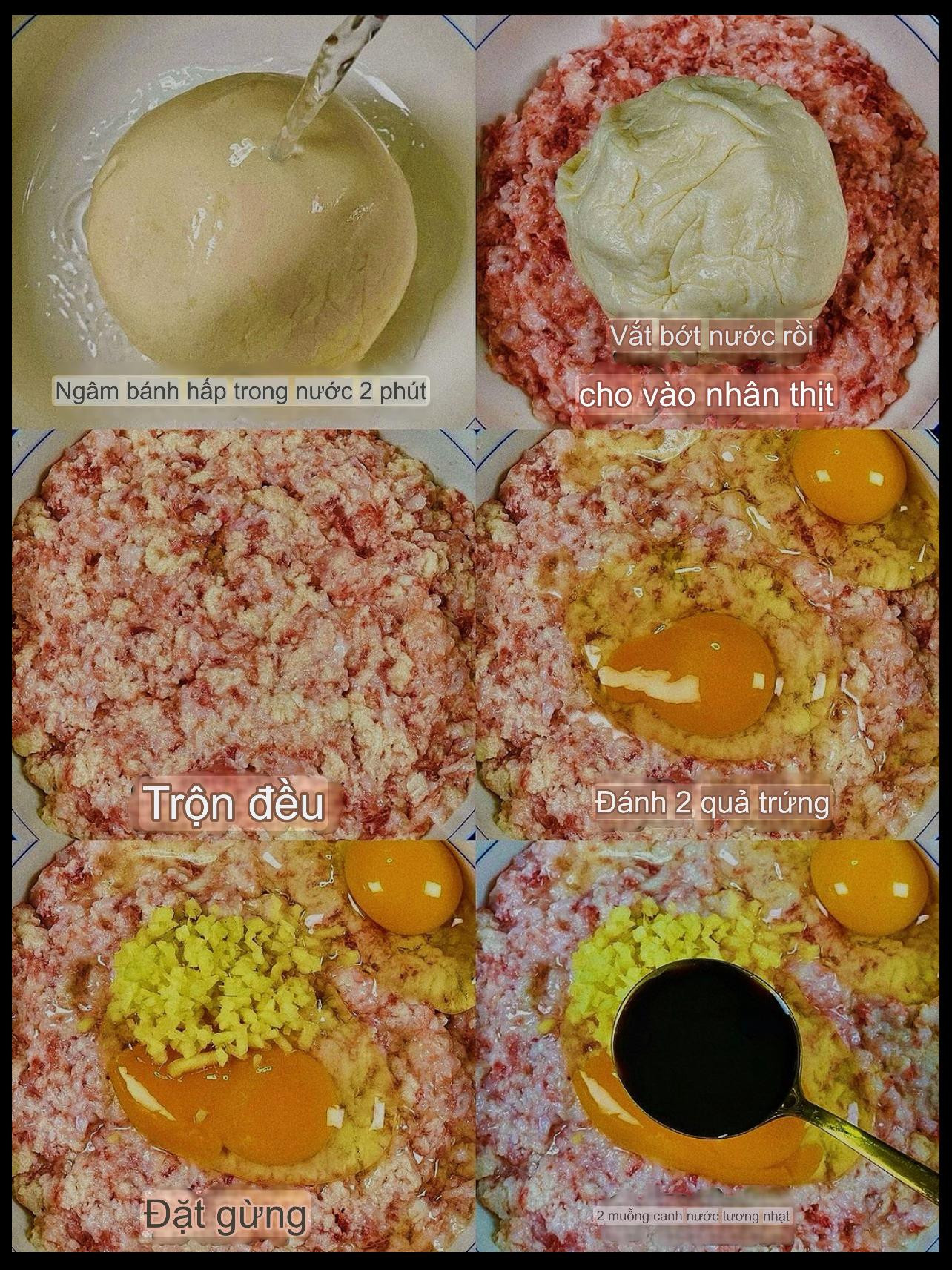 Hướng dẫn làm thịt viên chiên giòn kết hợp bánh hấp, nhân thịt băm đậm đà với trứng và ngũ vị hương