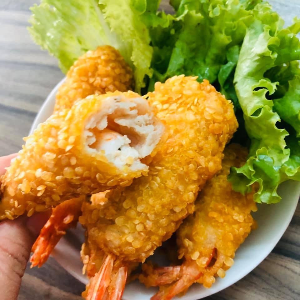 Hướng dẫn làm tôm bọc chả cá tươi chiên xù trân châu giòn rụm