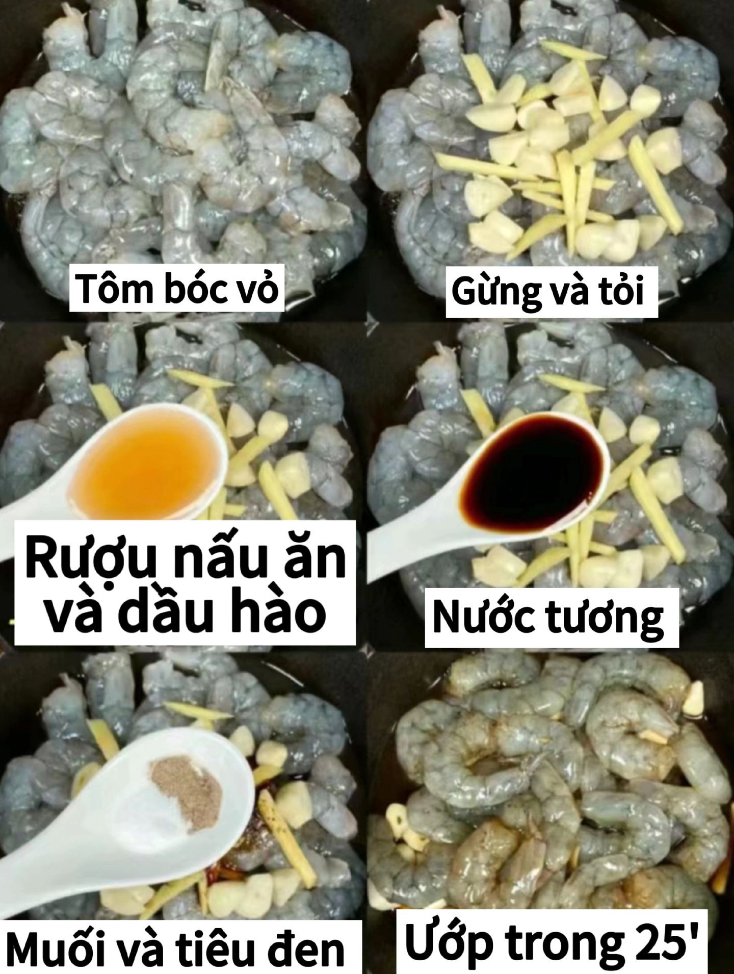 Hướng dẫn làm tôm chiên giòn vàng ruộm, tẩm ướp gừng tỏi và nước tương