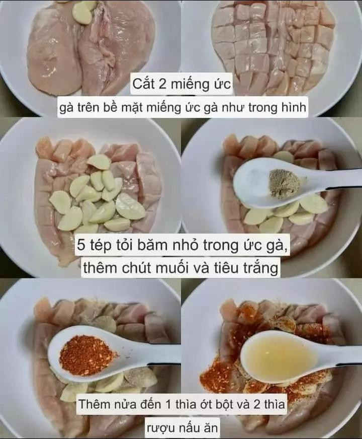 Hướng dẫn làm ức gà nướng tỏi mật ong giòn rụm bằng nồi chiên không dầu