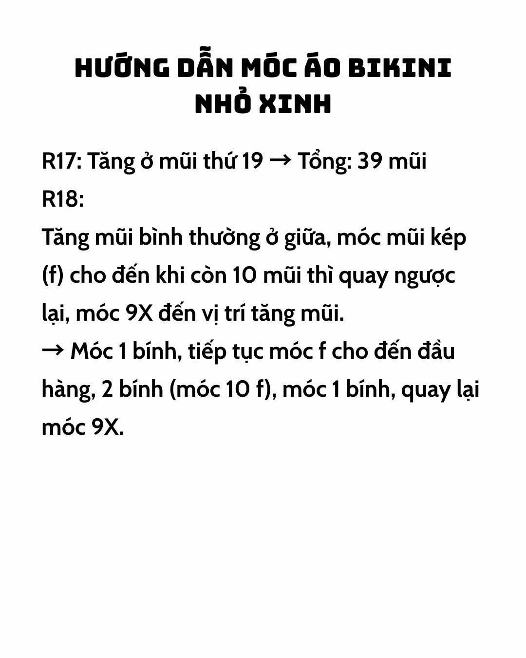 Hướng dẫn móc áo bikini nhỏ xinh ren con sò