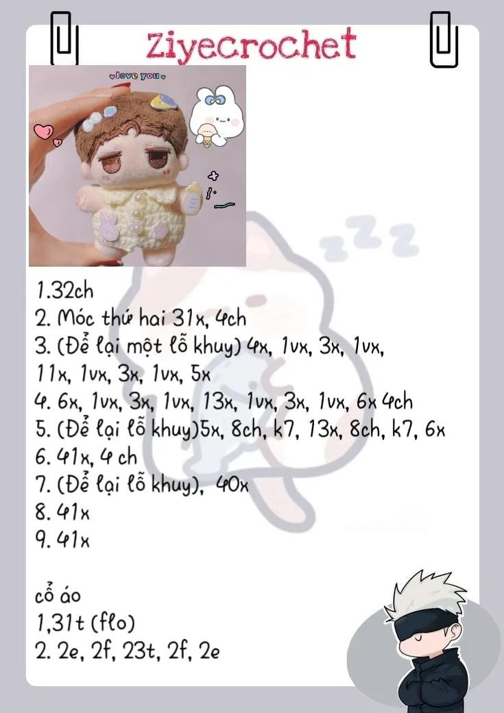 Hướng dẫn móc áo len màu kem cho búp bê