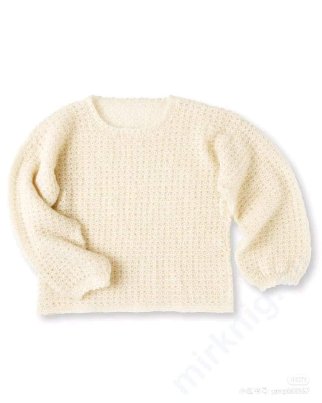 Hướng dẫn móc áo len nữ màu kem kiểu dáng rộng