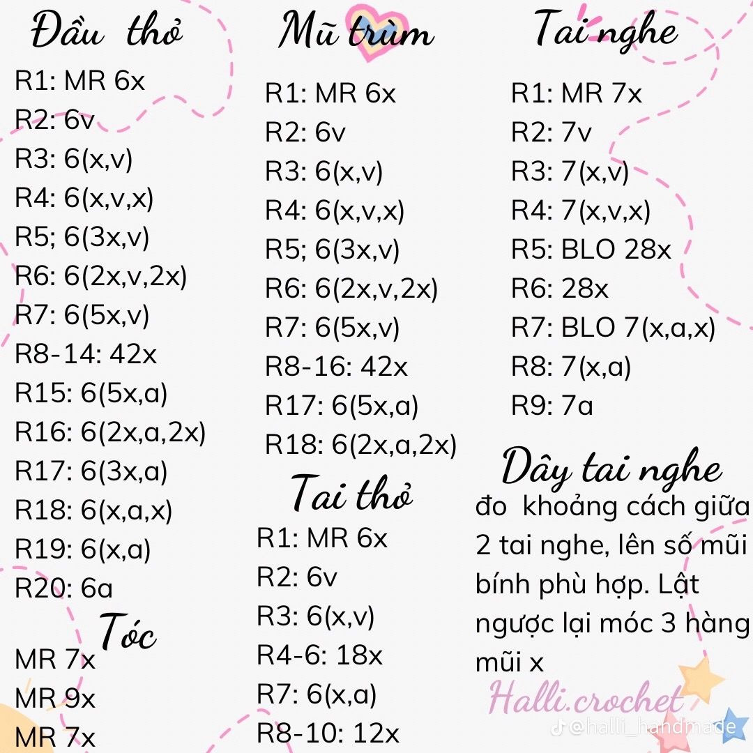 Hướng dẫn móc áo yếm trắng và túi tote kèm búp bê thỏ