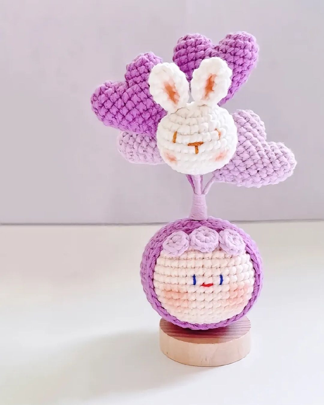 Hướng dẫn móc Bánh bao bong bóng tỏ tình và thỏ