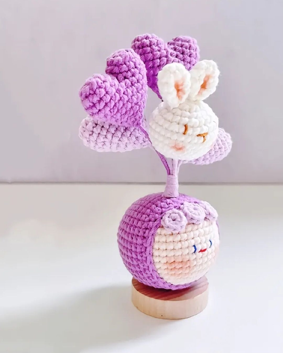 Hướng dẫn móc Bánh bao bong bóng tỏ tình và thỏ