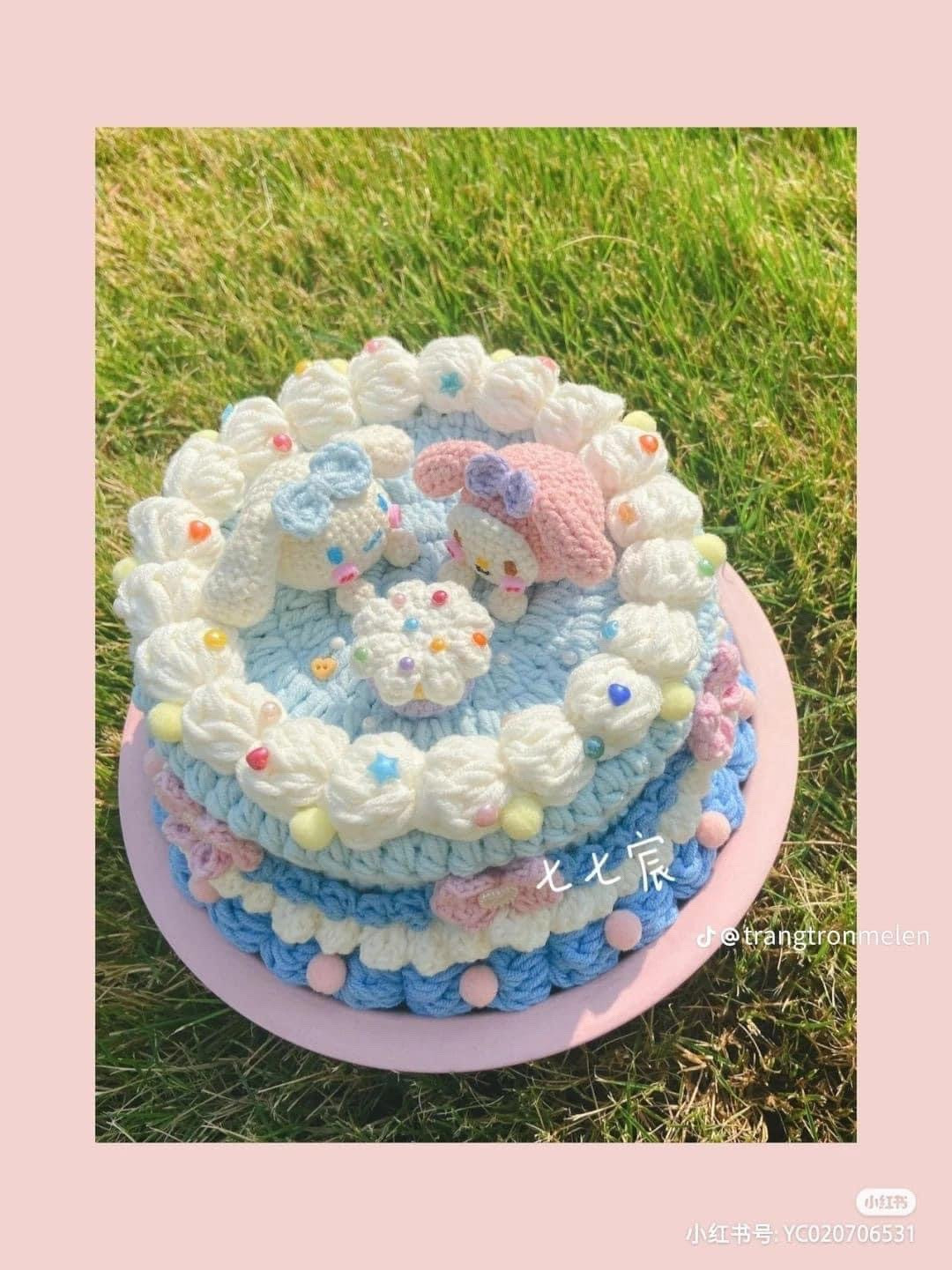 Hướng dẫn móc bánh kem My Melody và Cinnamoroll